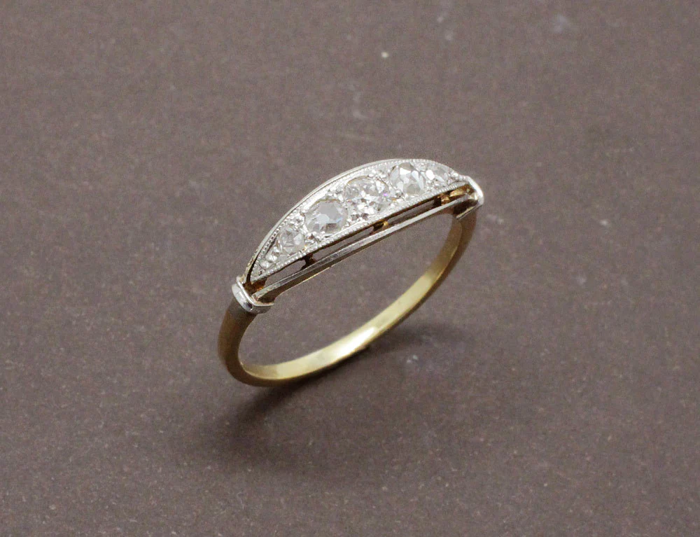 Bague Ancienne Or Platine Diamants
