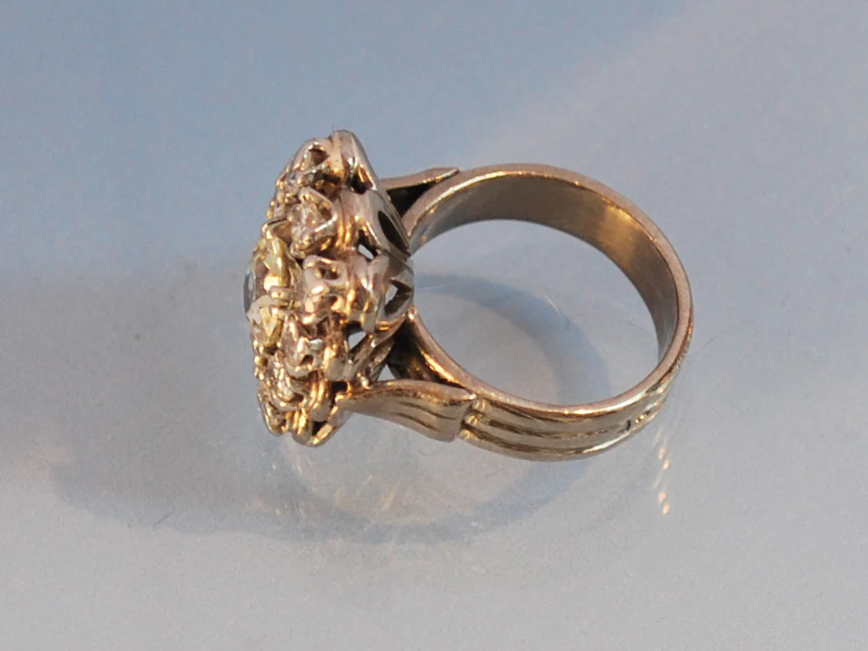 Bague ancienne platine diamants - Image 2