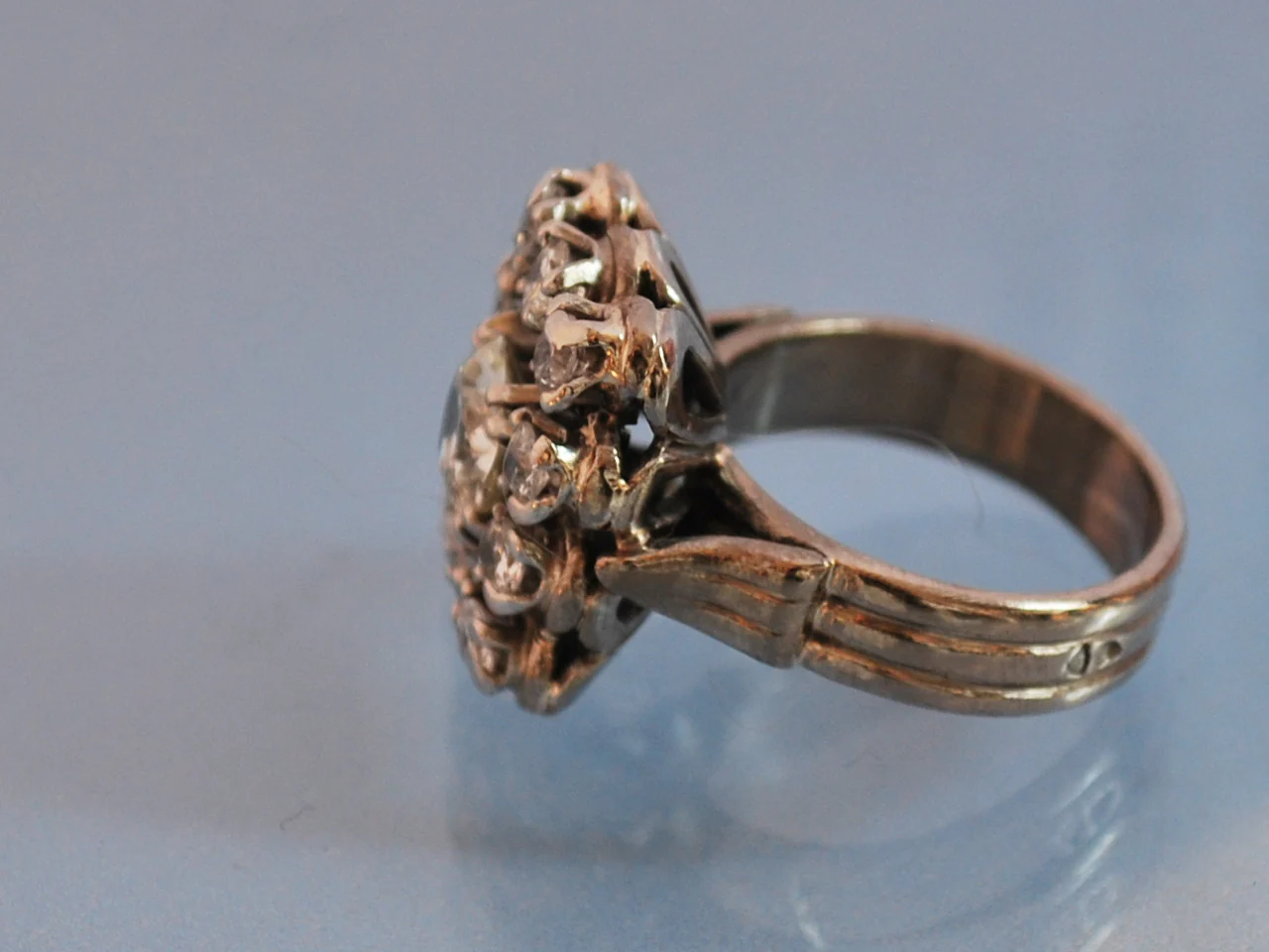 Bague ancienne platine diamants - Image 4
