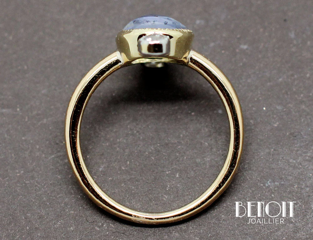 Bague Ancienne Saphir Diamants - Image 5