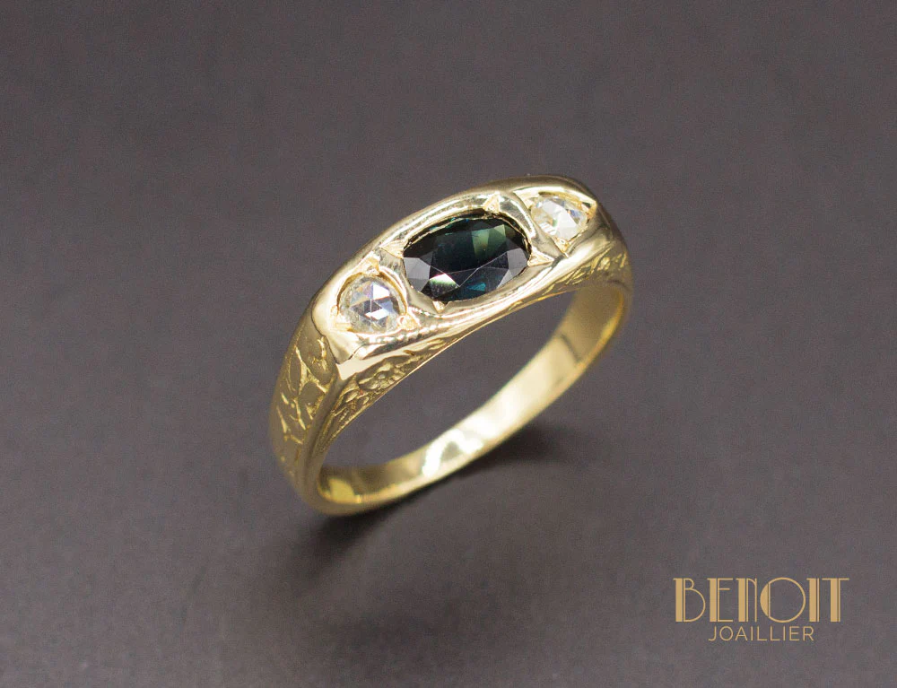 Bague Ancienne Saphir Diamants