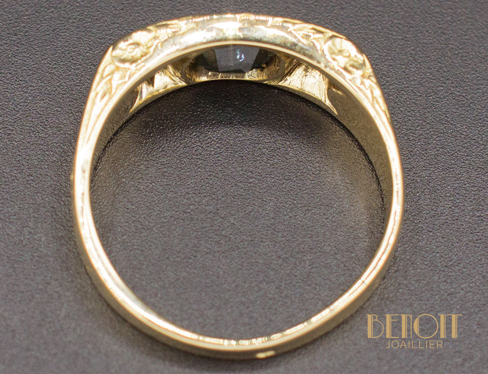 Bague Ancienne Saphir Diamants - Image 3