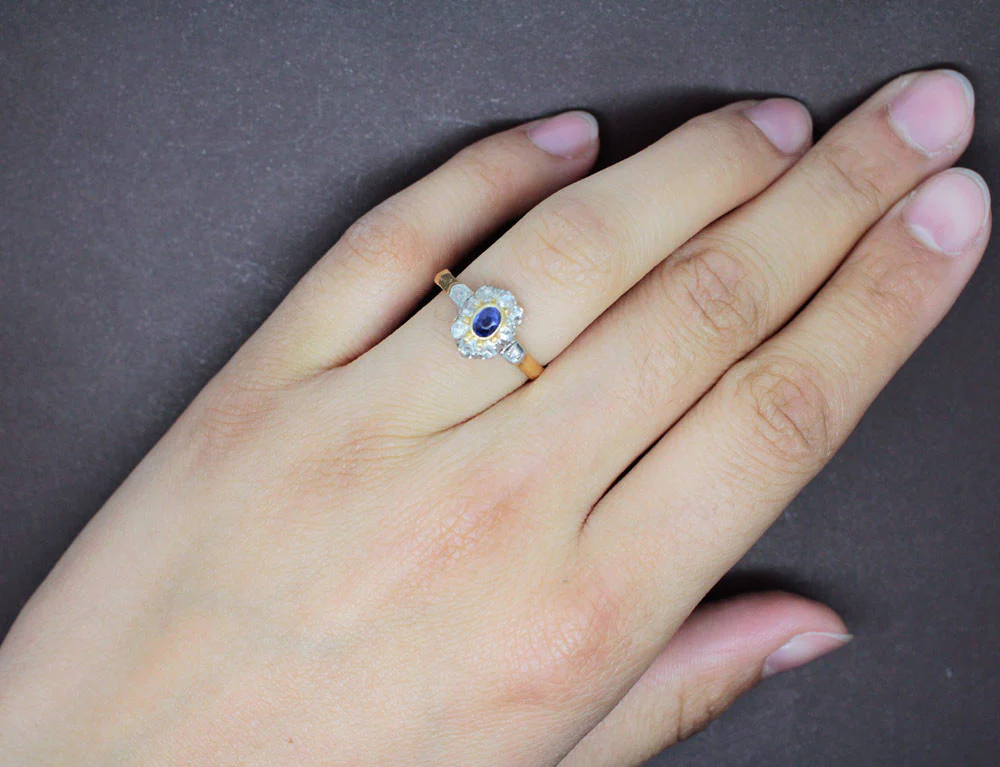 Bague Ancienne Saphir et Diamants - Image 5