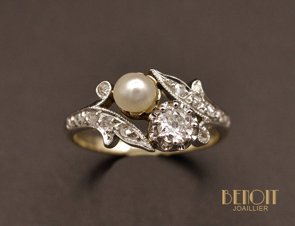 Toi et Moi Diamant et Perle Fine - Image 2