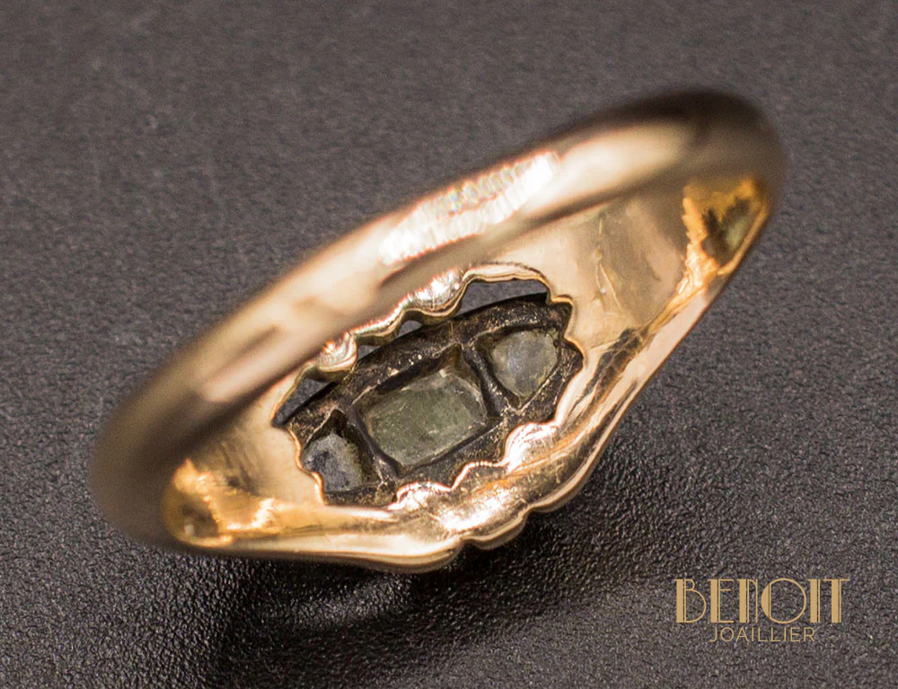 Bague Ancienne Trio de Diamants - Image 6