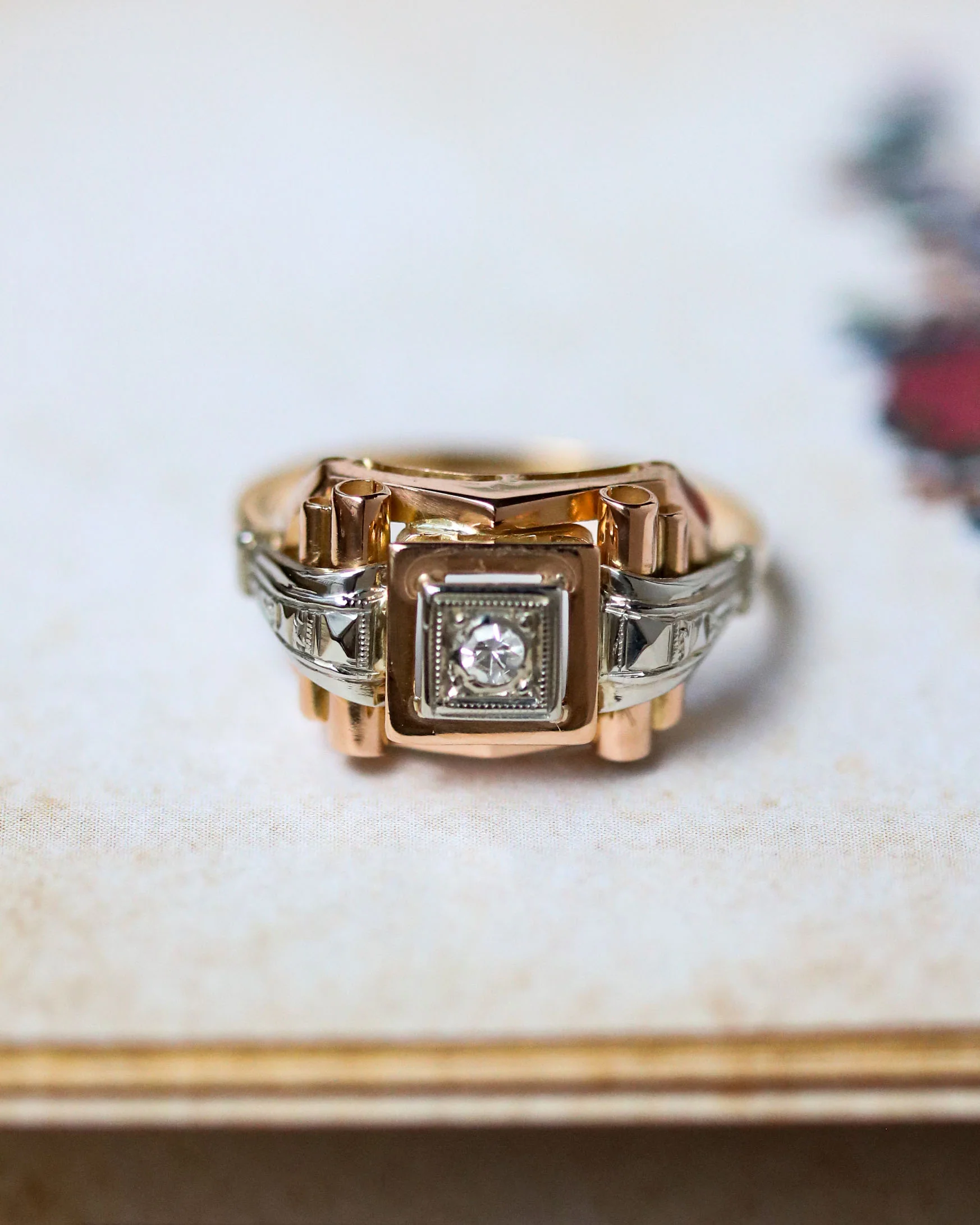 Bague Solitaire Art Déco Or Diamant - Image 3