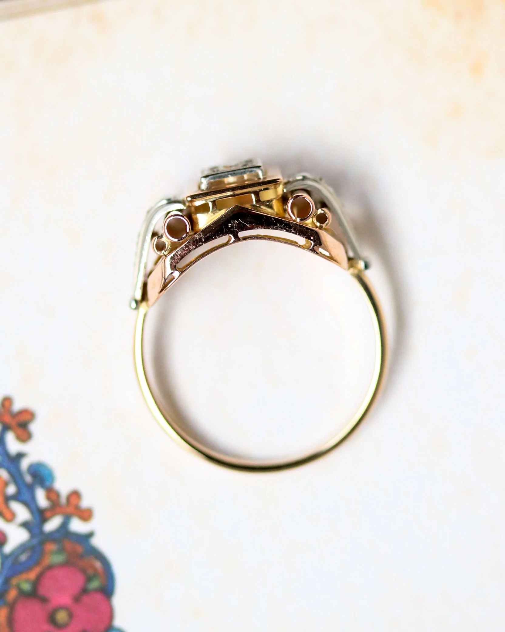 Bague Solitaire Art Déco Or Diamant - Image 4