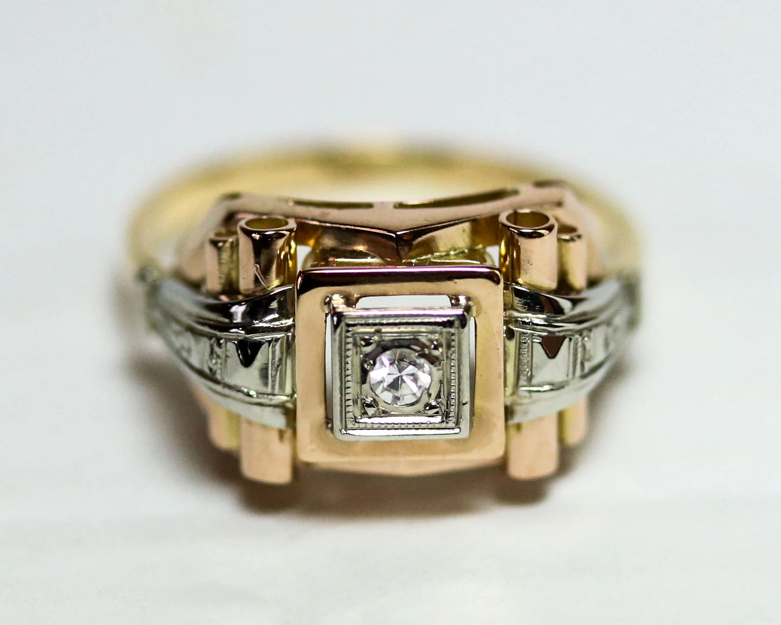 Bague Solitaire Art Déco Or Diamant - Image 6