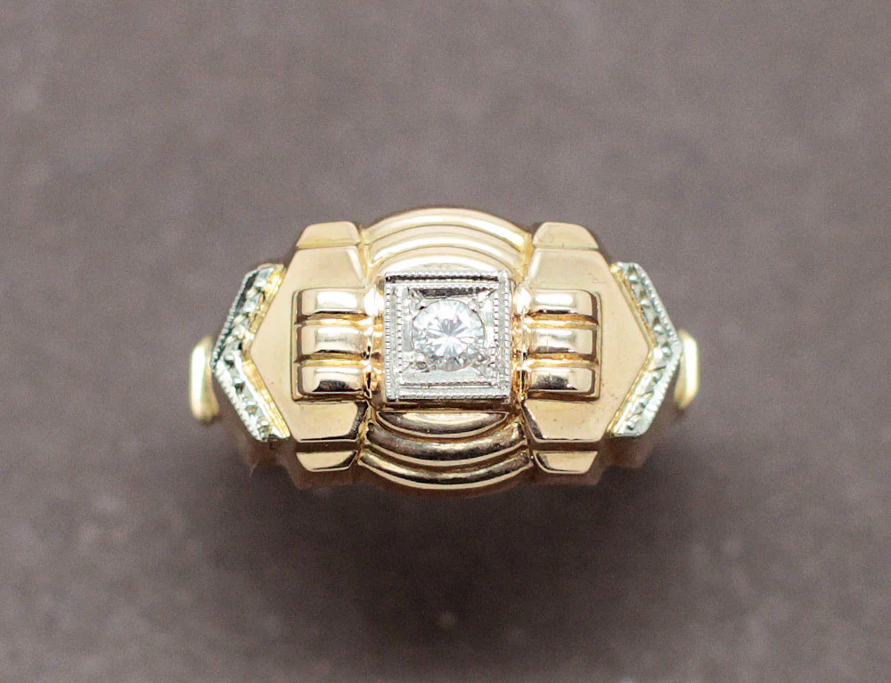 Bague Art Déco 2 Ors Diamants - Image 3