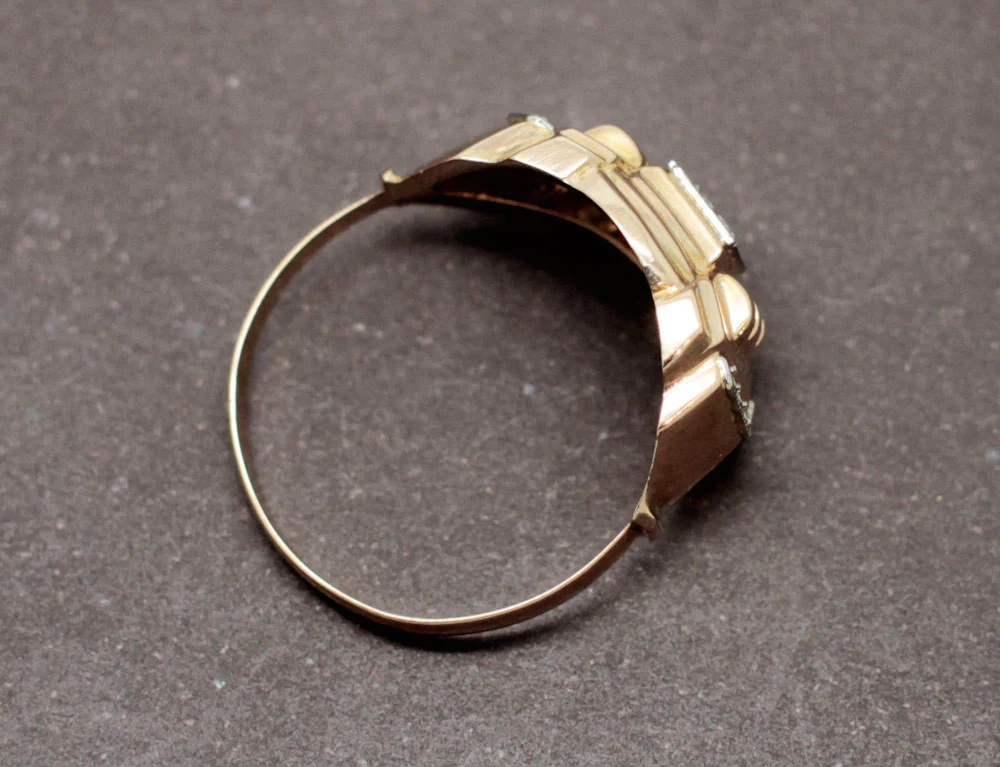 Bague Art Déco 2 Ors Diamants - Image 5