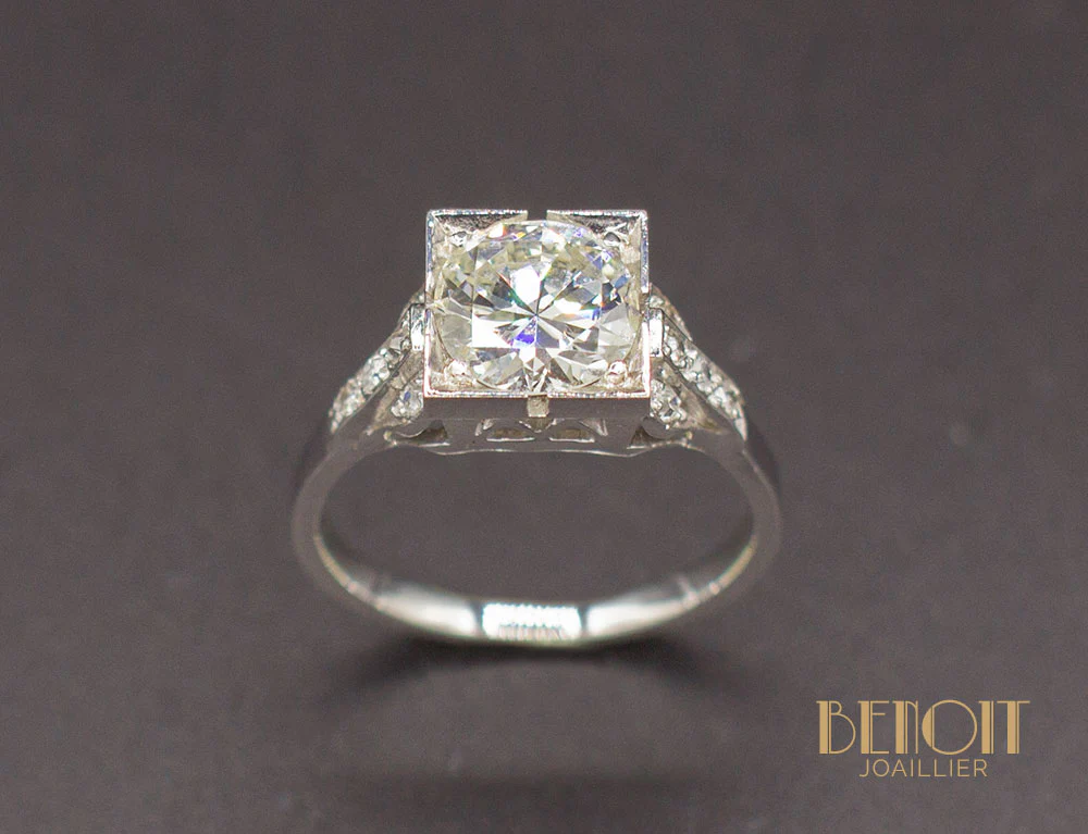 Bague Art Déco Diamant 1,20 ct - Image 2
