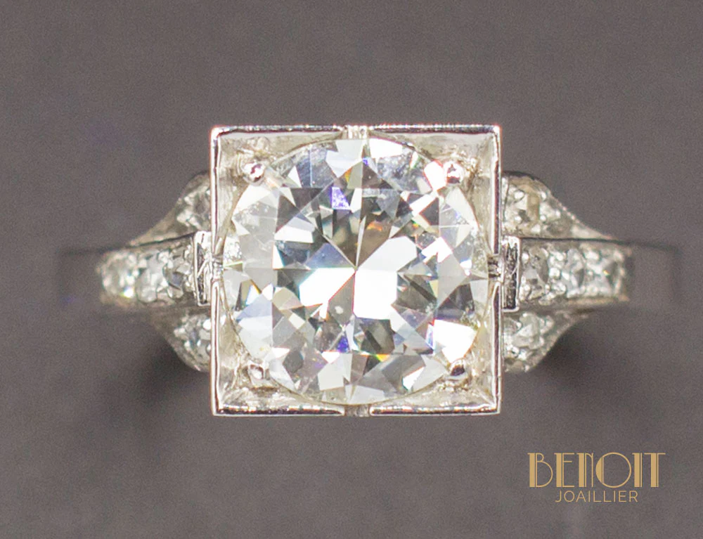 Bague Art Déco Diamant 1,20 ct - Image 3