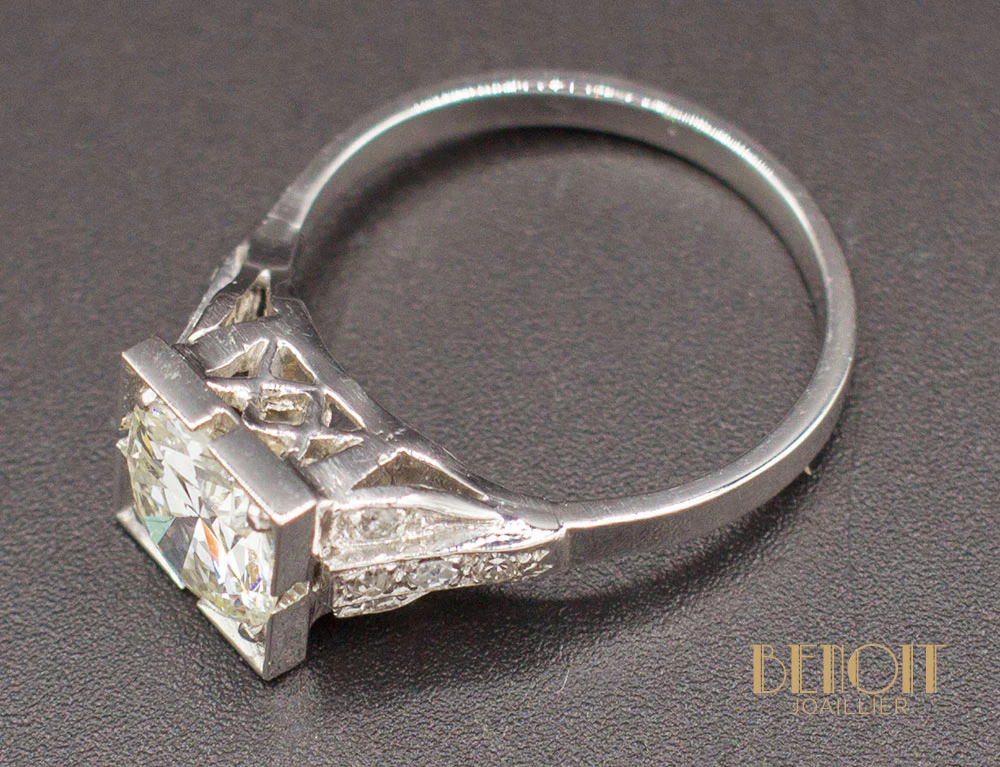 Bague Art Déco Diamant 1,20 ct - Image 5