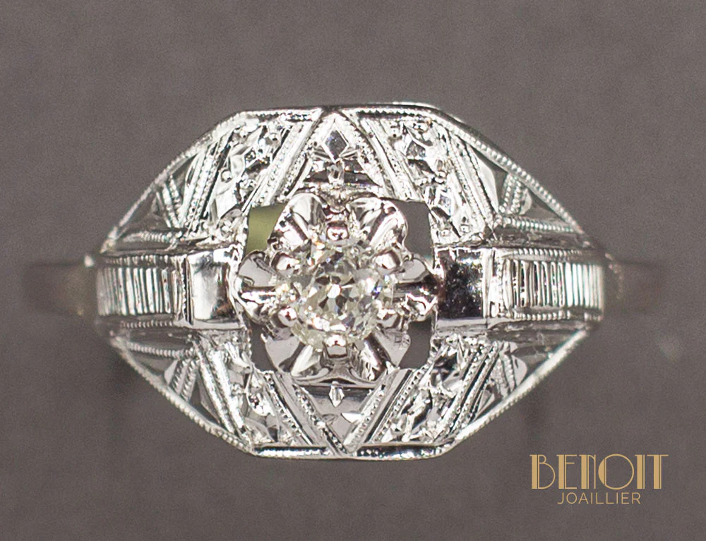 Bague Art Déco Diamant - Image 3