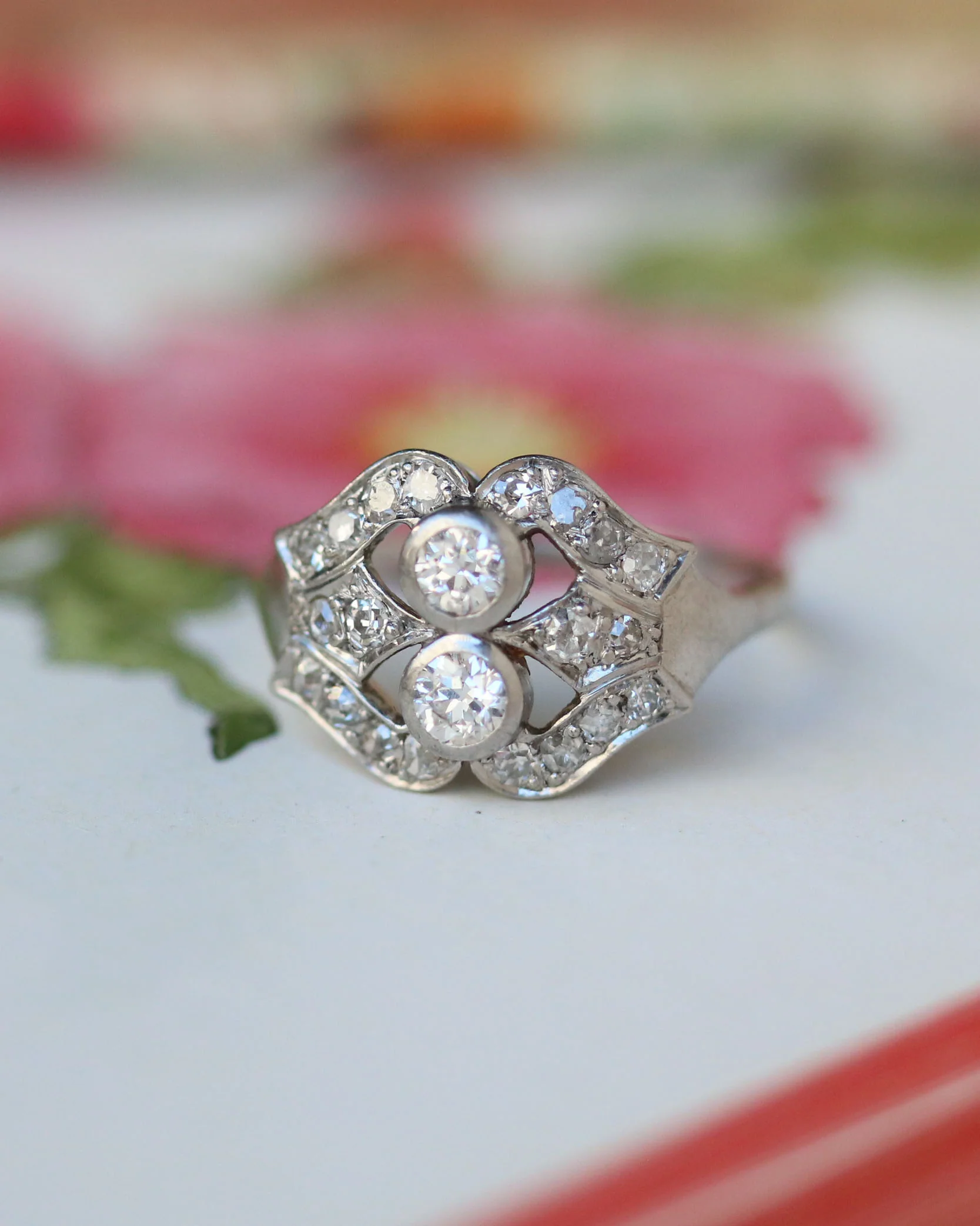 Bague Art Déco Diamant et Platine