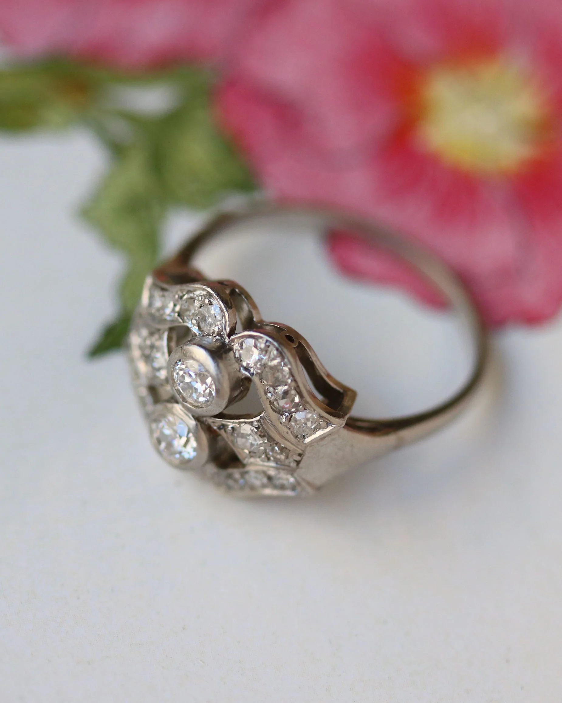 Bague Art Déco Diamant et Platine - Image 3