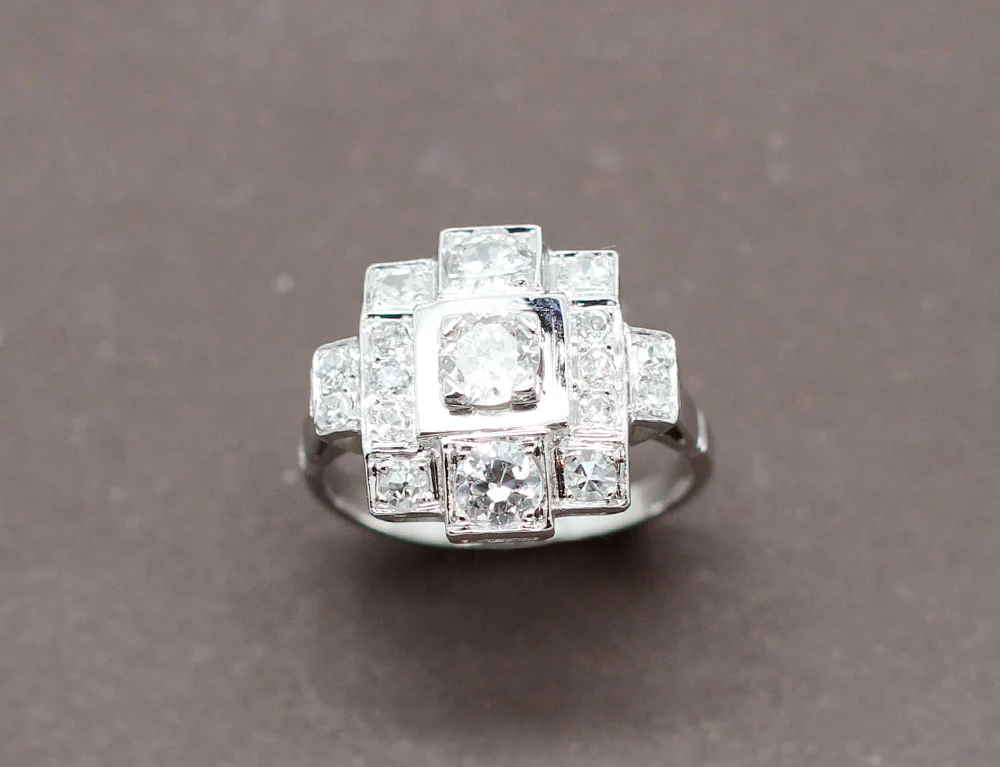 Bague Art Déco Diamants - Image 2