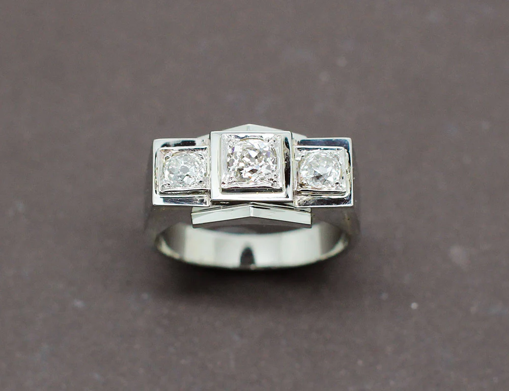 Bague Art Déco Diamants - Image 2
