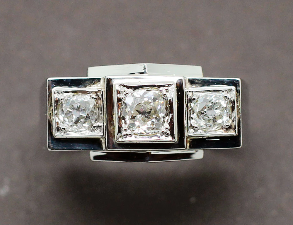 Bague Art Déco Diamants - Image 3