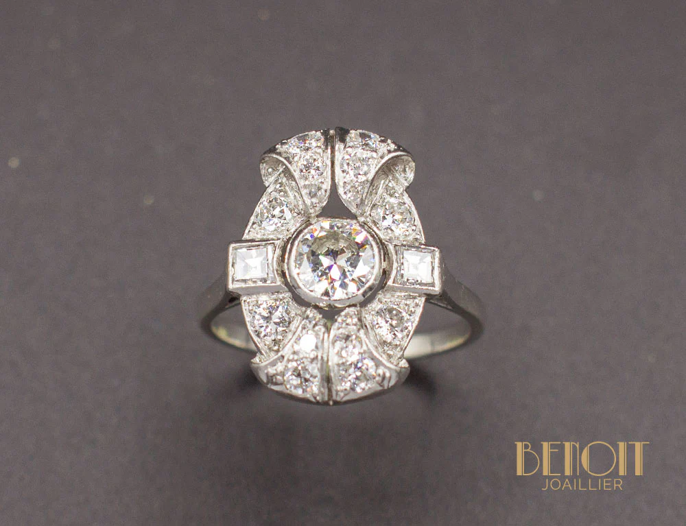 Bague Art Déco Diamants - Image 2