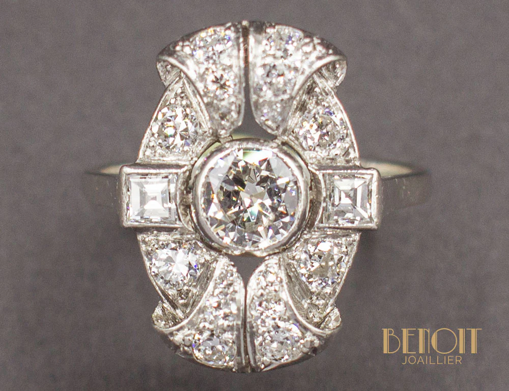 Bague Art Déco Diamants - Image 3