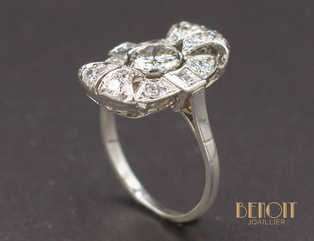 Bague Art Déco Diamants - Image 4
