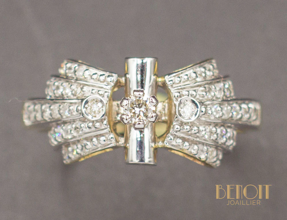 Bague Art Déco Diamants - Image 3