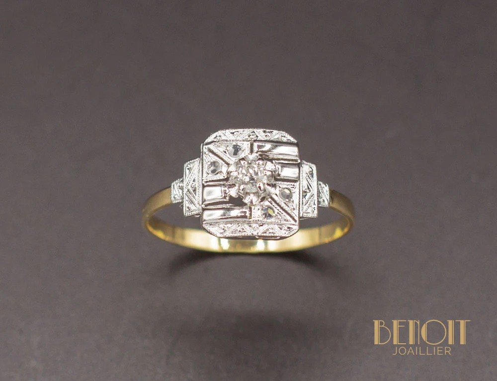 Bague Art Déco Diamants - Image 2