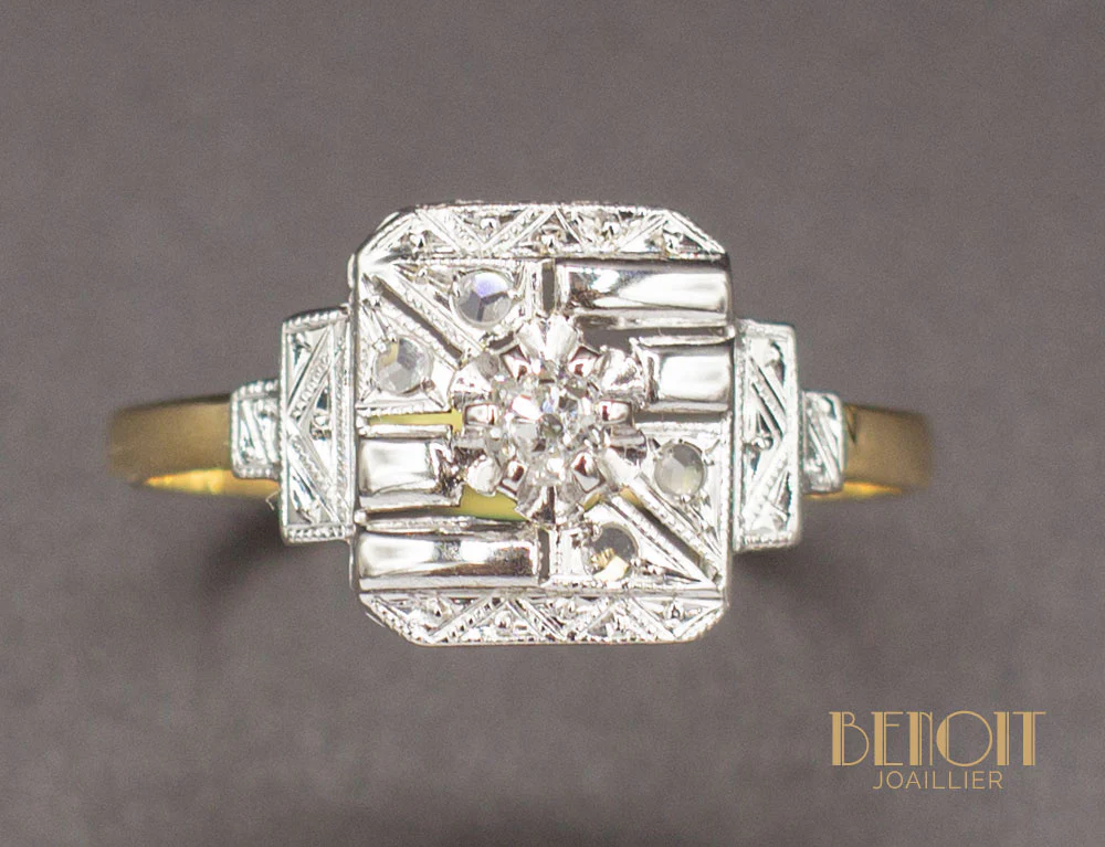 Bague Art Déco Diamants - Image 3