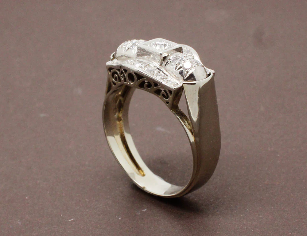 Bague Art Déco Diamants - Image 5