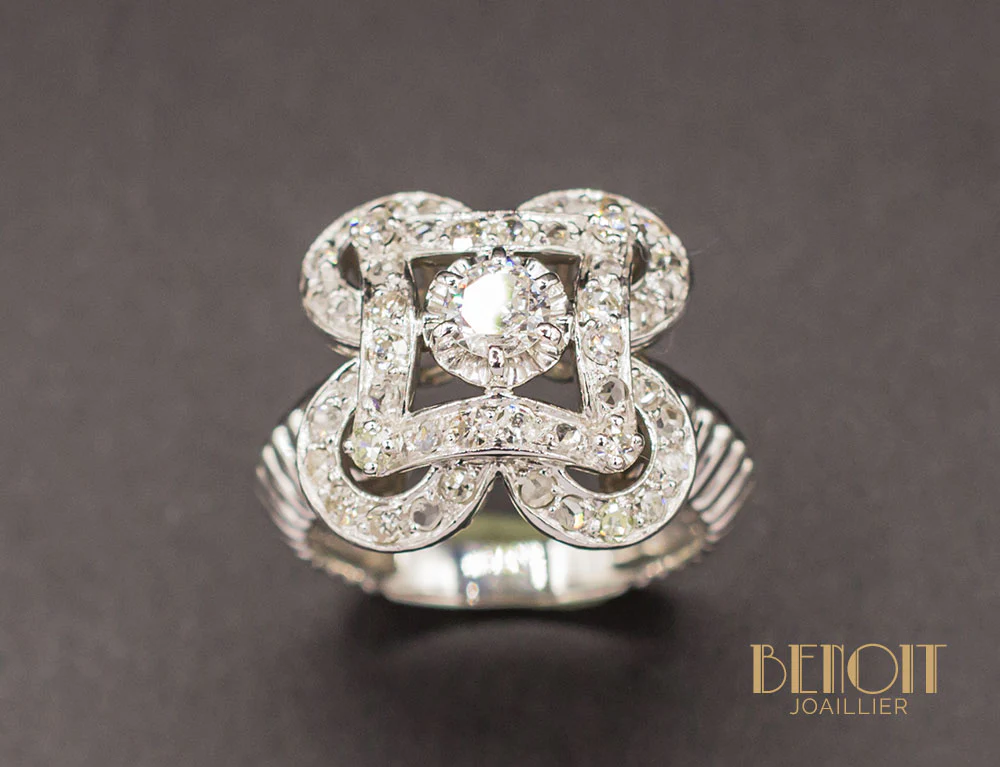Bague Art Déco Diamants - Image 2