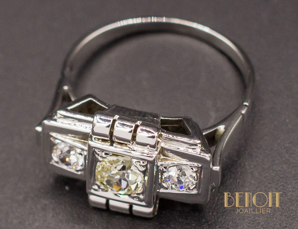 Bague Art Déco Diamants - Image 5