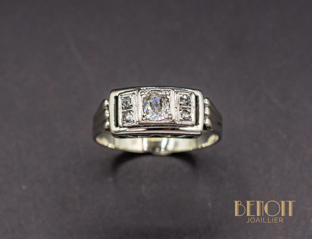 Bague Art Déco Diamants - Image 2