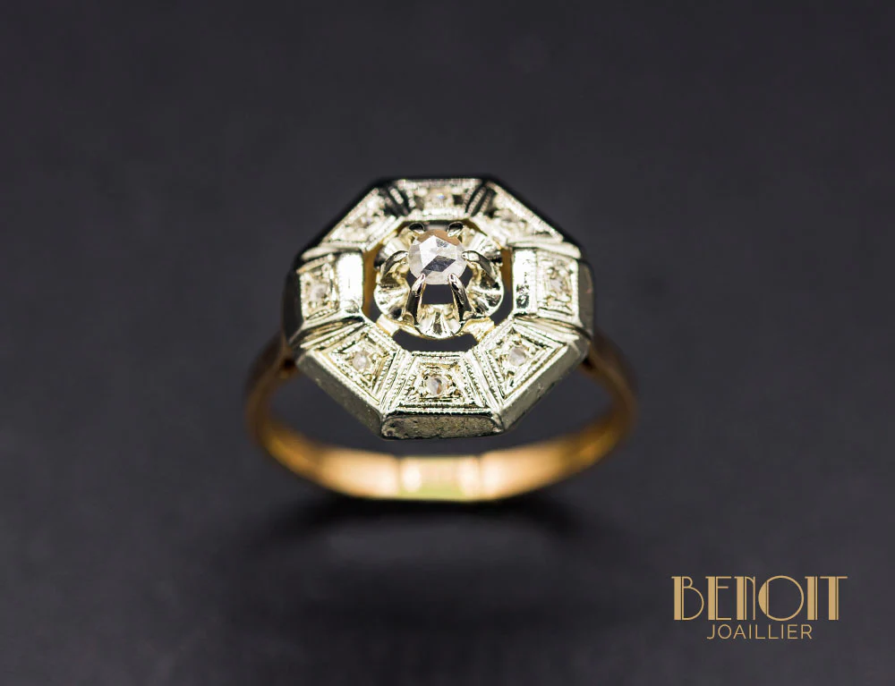 Bague Art Déco Diamants - Image 2