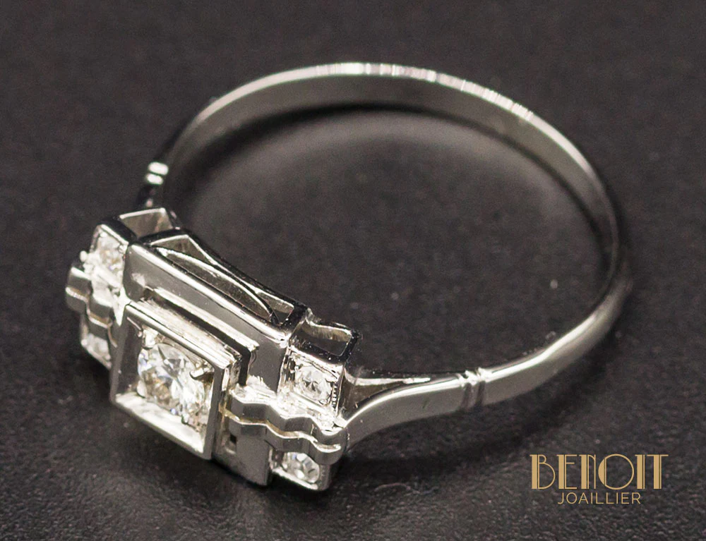 Bague Art Déco Diamants - Image 4