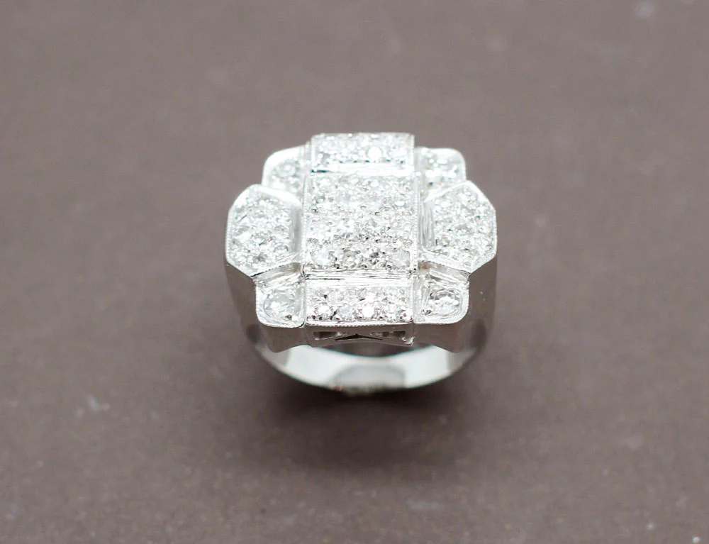Bague Art Déco Diamants - Image 2
