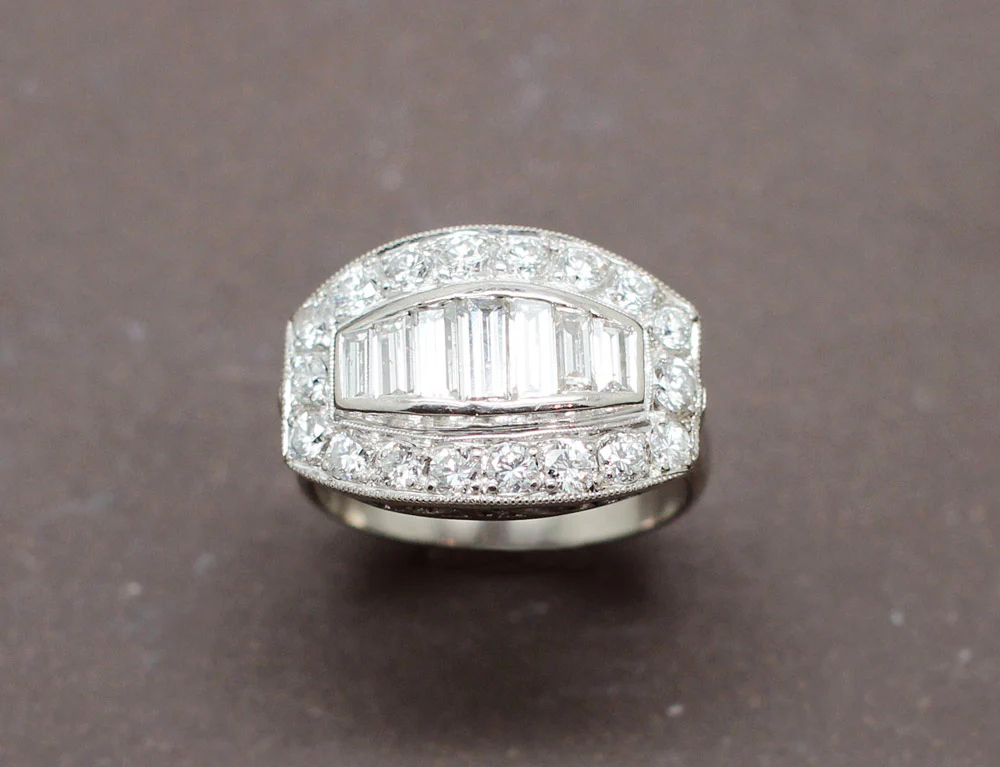 Bague Art Déco Diamants - Image 2