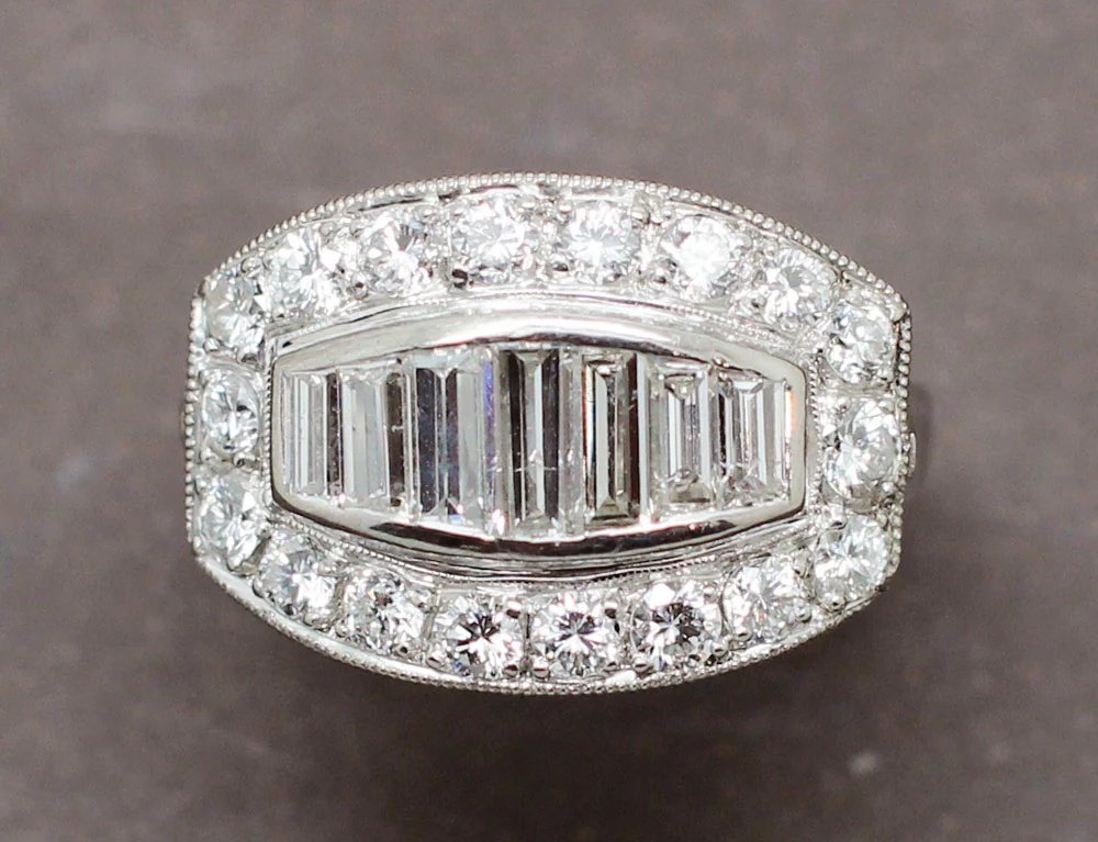 Bague Art Déco Diamants - Image 3