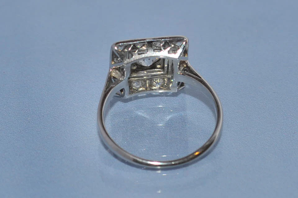 Bague art déco diamants et platine - Image 3