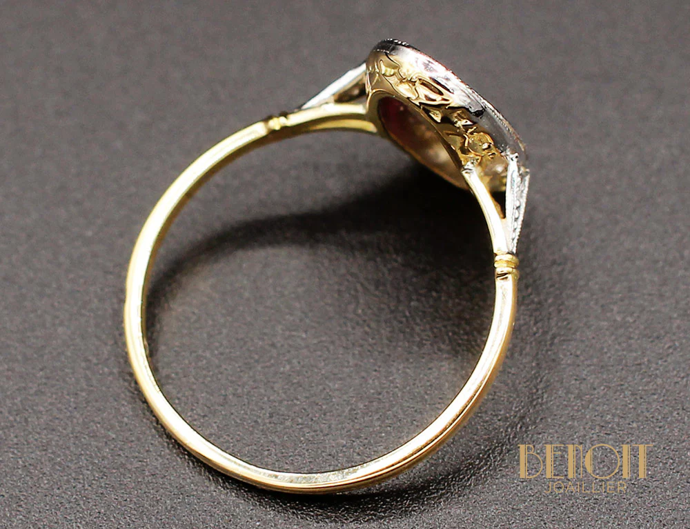 Bague Art Déco Diamants et Verneuils - Image 4