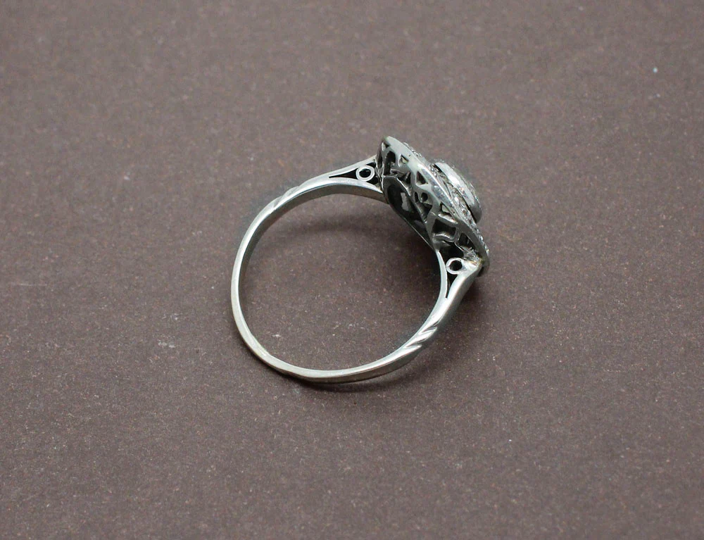 Bague Art Déco Diamants Or et Platine - Image 3