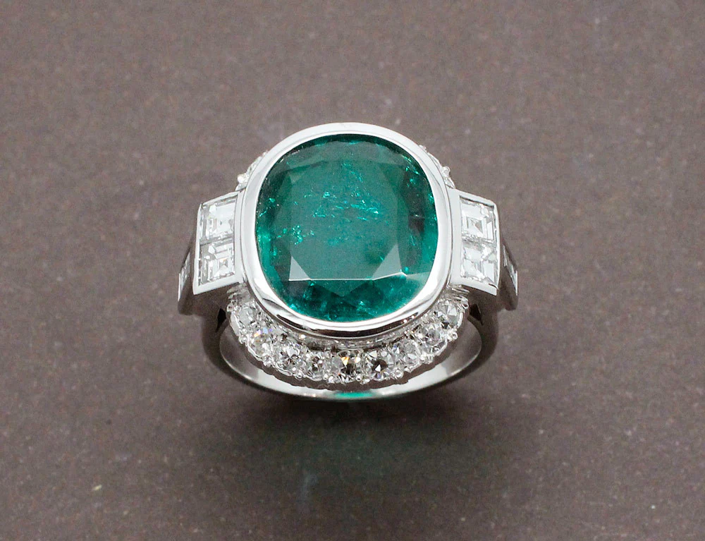 Bague Art Déco Emeraude 4,14cts - Image 2