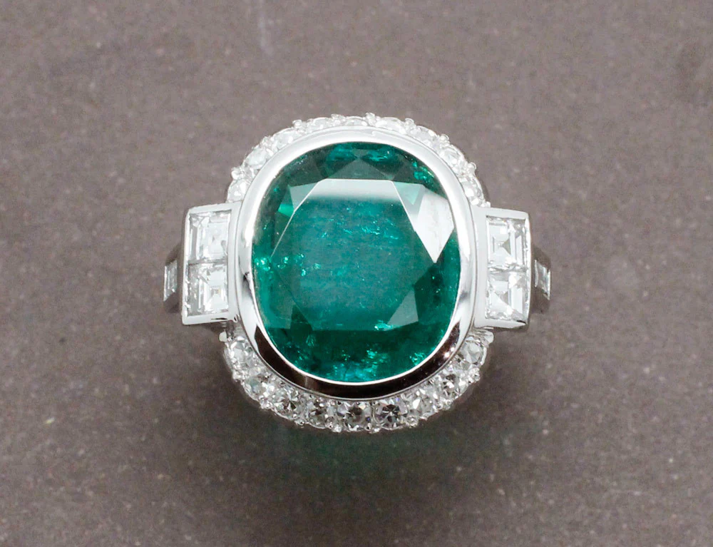Bague Art Déco Emeraude 4,14cts - Image 3