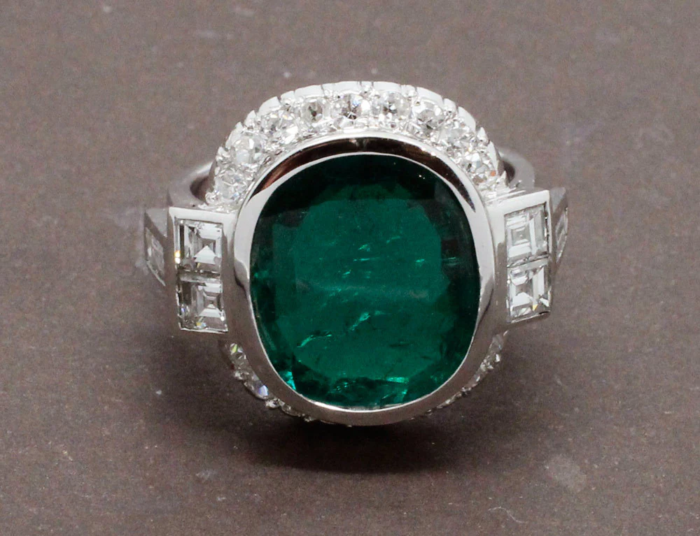 Bague Art Déco Emeraude 4,14cts - Image 7