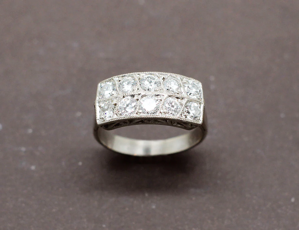Bague Art Déco "Épi" Diamants - Image 2