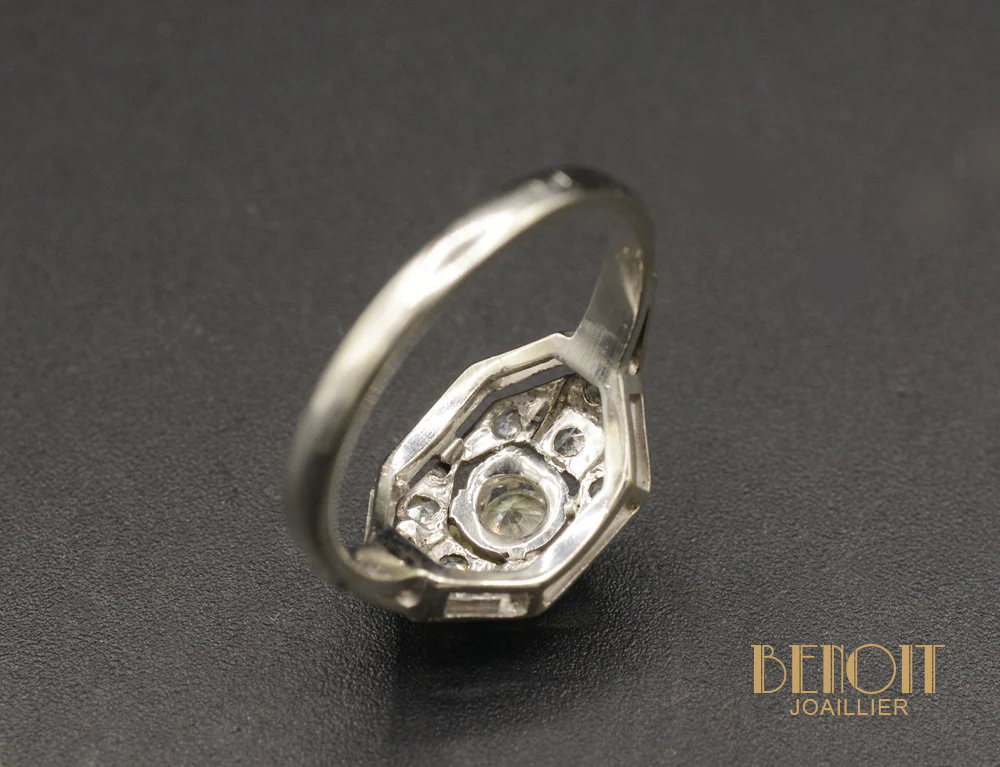 Bague Art Déco Hexagone Diamant - Image 4