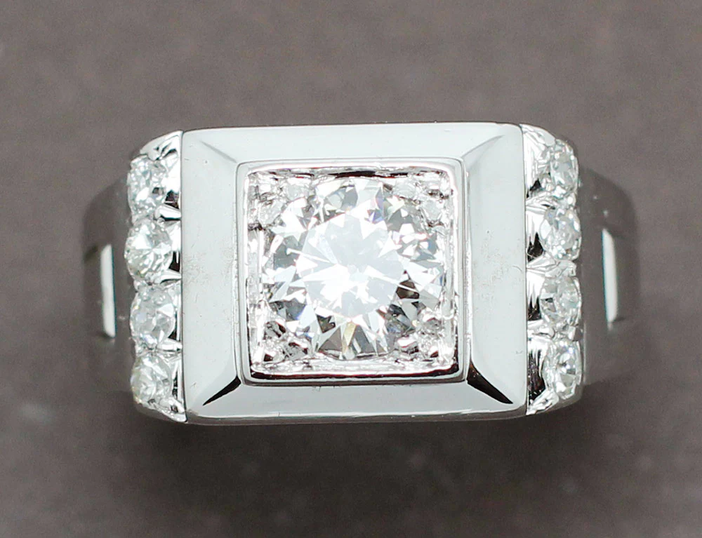 Bague Art Déco Moderniste Diamants - Image 3