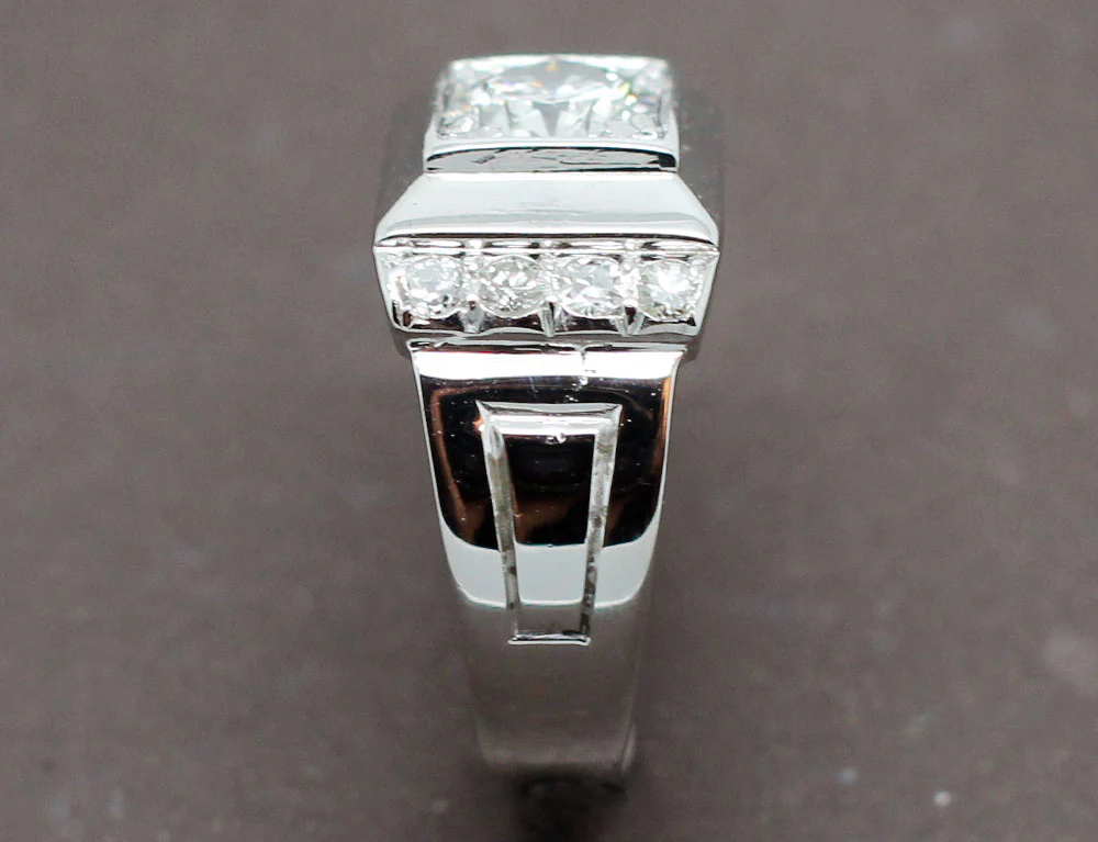Bague Art Déco Moderniste Diamants - Image 4