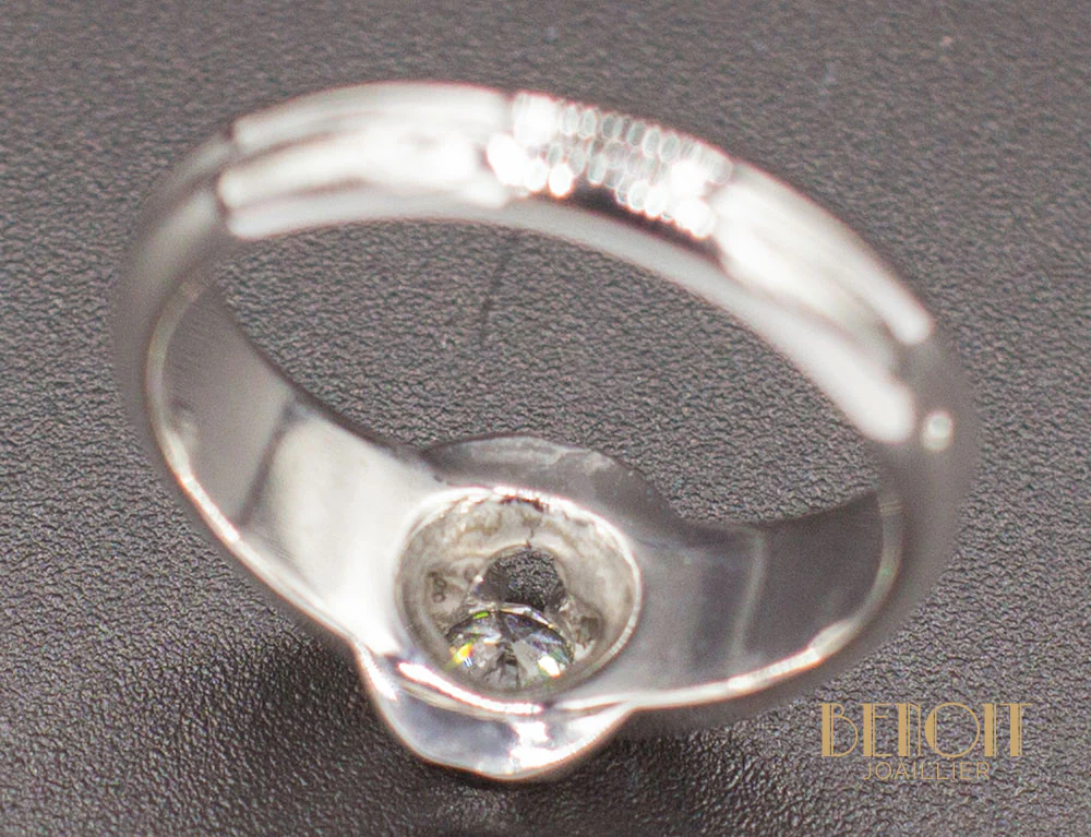 Bague Art Déco Or Blanc Diamant - Image 6