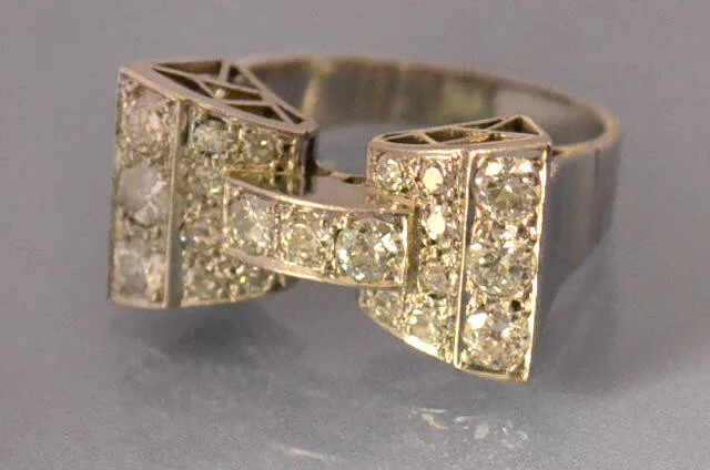 Bague art déco or et diamants